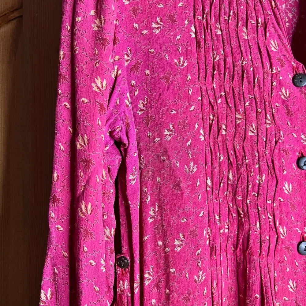 April Cornell Button Front Midi Dress Women’s Medium Cottagecore Prairie Modest - Picture 11 of 11